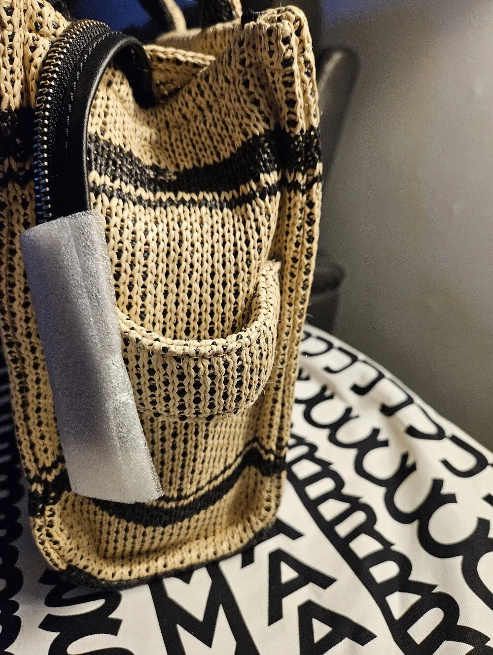 Marc Jacobs 'The Straw Jacquard Medium Tote Bag'
